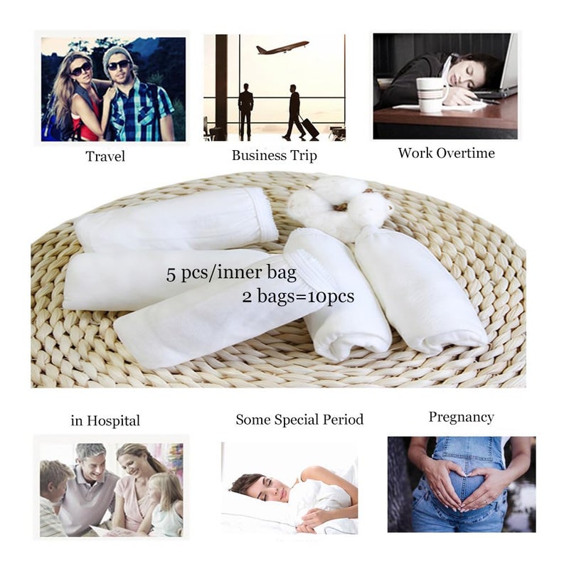 STARLY Women's Disposable Pure Cotton Underwear Travel Panties High Cut Granny Briefs (10pcs,White,XL) - Image 5